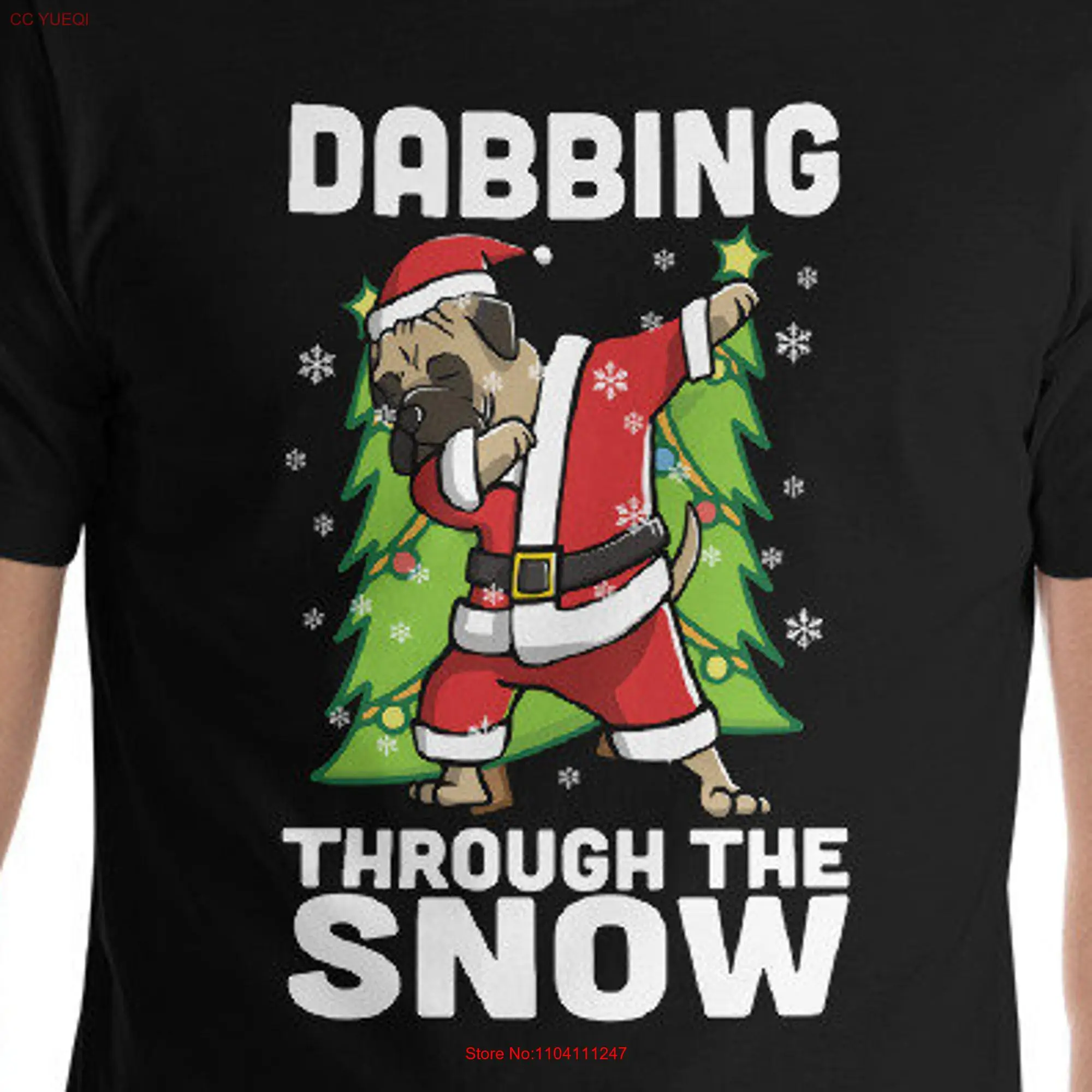 Bullmastiff Dabbing Through The Snow Christmas T Shirt Funny Dab Dance Xmas English Mastiff Dog  long or short sleeves