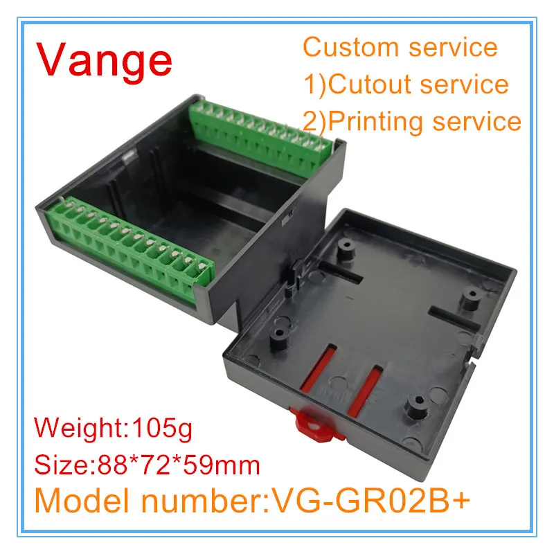 Vange terminal block junction box 88*72*59mm ABS plastic project box din rail enclosure