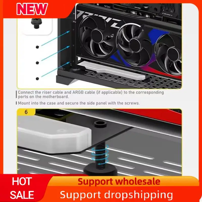 Superb Vertical Graphics Card Holder Kit Video Card Support Kit With GPU Bracket Holder White