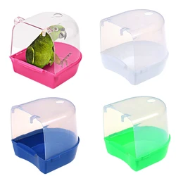 Hanging Bird Bath Cube Parrots Bathtub Bath Shower Box Cage Accessory for Little Bird Canary Budgerigar Cockatiel Lovebird Boxes