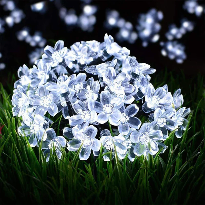 Cherry blossom Solar String Lights Holiday Decorations Fairy Wedding Party Outdoor/Indoor Decor