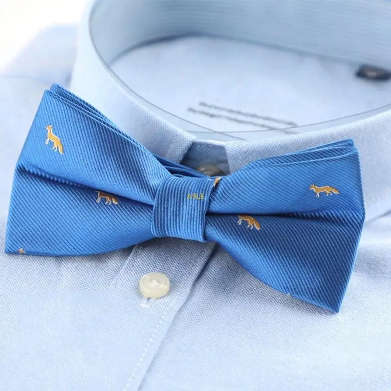 

Men Pre-tied Ties Polyester Textile Bowtie Silky for Touch Formal Tie for Office