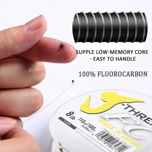 Imagen 2 del producto DaiwaJ-FLUOROCARBON 100% líder de fluorocarbono 100m 50m línea de fibra de carbono transparente de agua salada que se hunde hecha en Japón