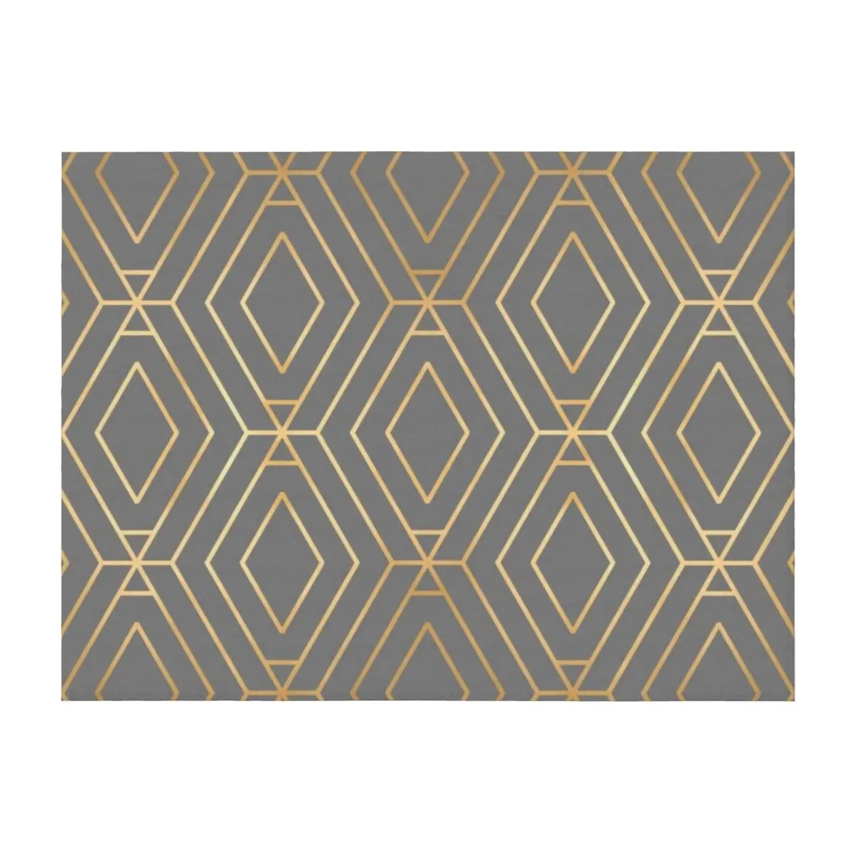 

Grey & Gold Diamond Geometric Throw Blanket Softest Sofa Picnic Loose Blankets