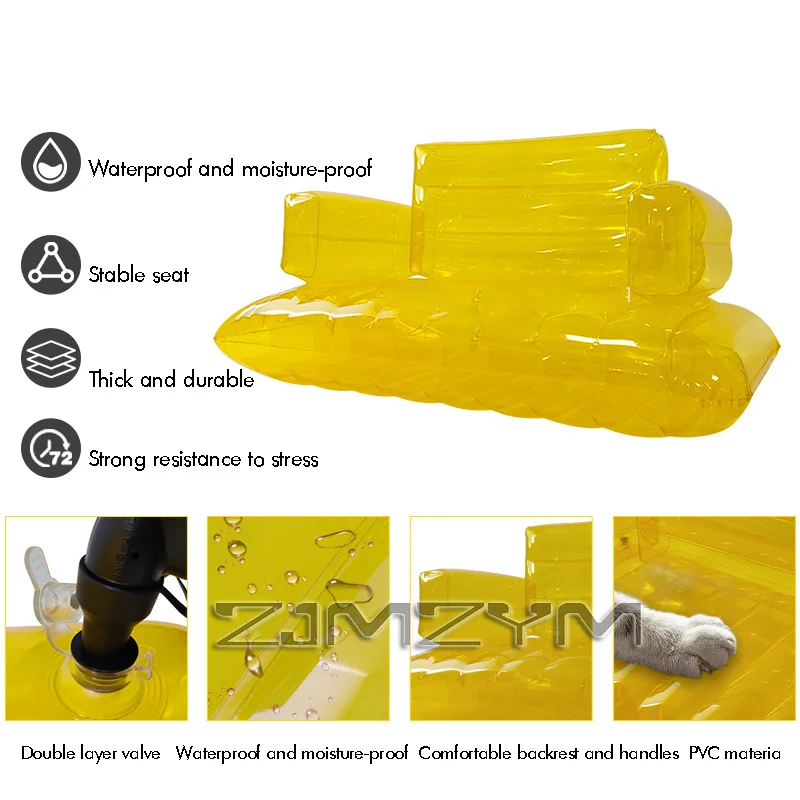 Mobili per soggiorno Divano gonfiabile in PVC trasparente Bean Bag Divano pigro Sedia trasparente Lettino per coppie, sedia gonfiabile