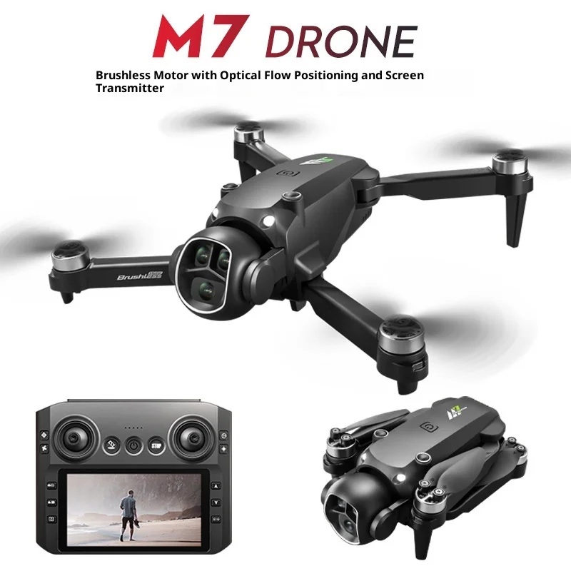 

M7 360° Obstacle Avoidance Drone with Screen Controller Quadcopter with Dual Cameras HD FPV RC Remote Control Airplane