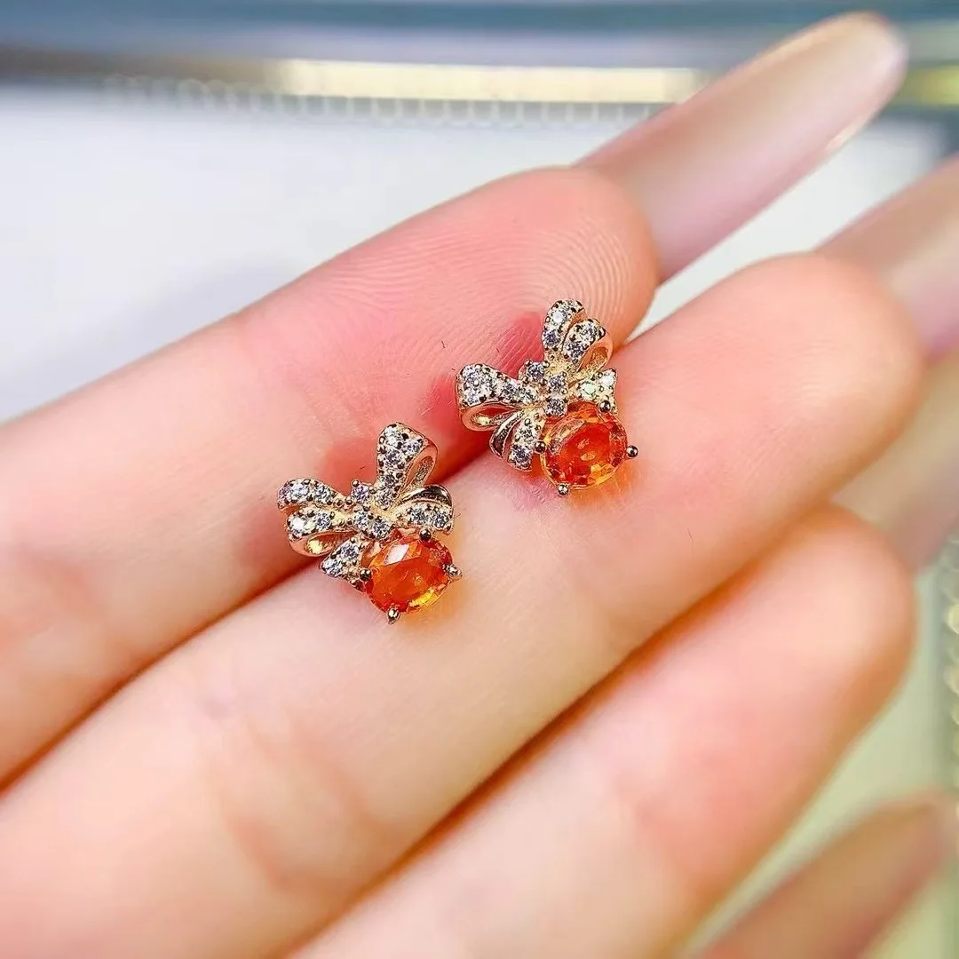 

KJJEAXCMY High End Women's Earrings Natural Sapphire S925 Silver with Electroplating Boasting High Clarity Full Brilliance