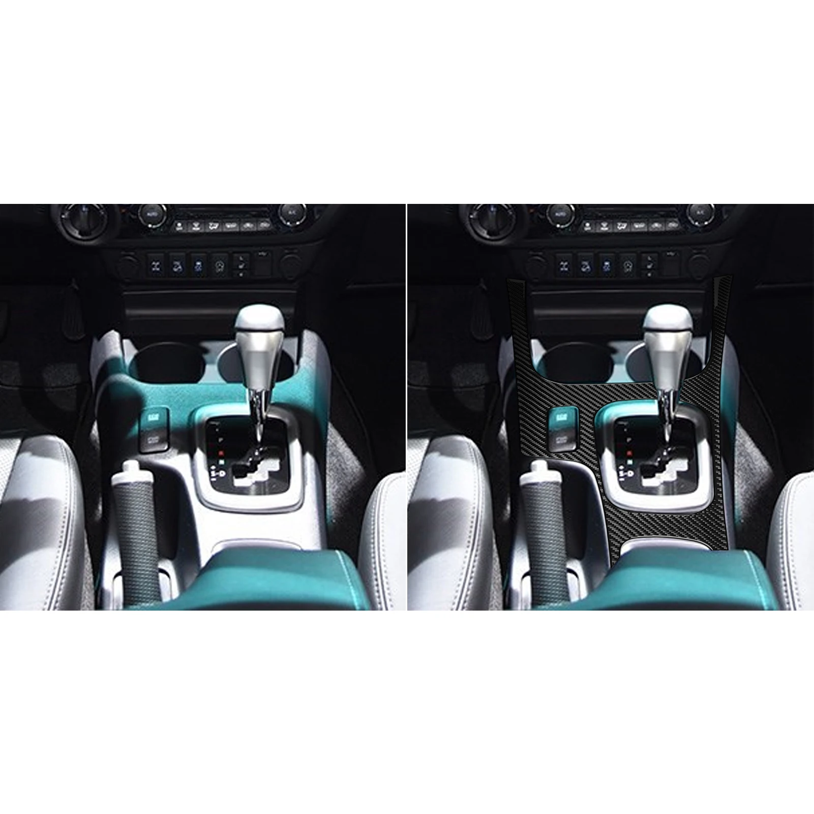Per Toyota Hilux 2015-2021 in fibra di carbonio controllo centrale pannello del cambio copertura Trim accessori interni auto adesivi decorativi