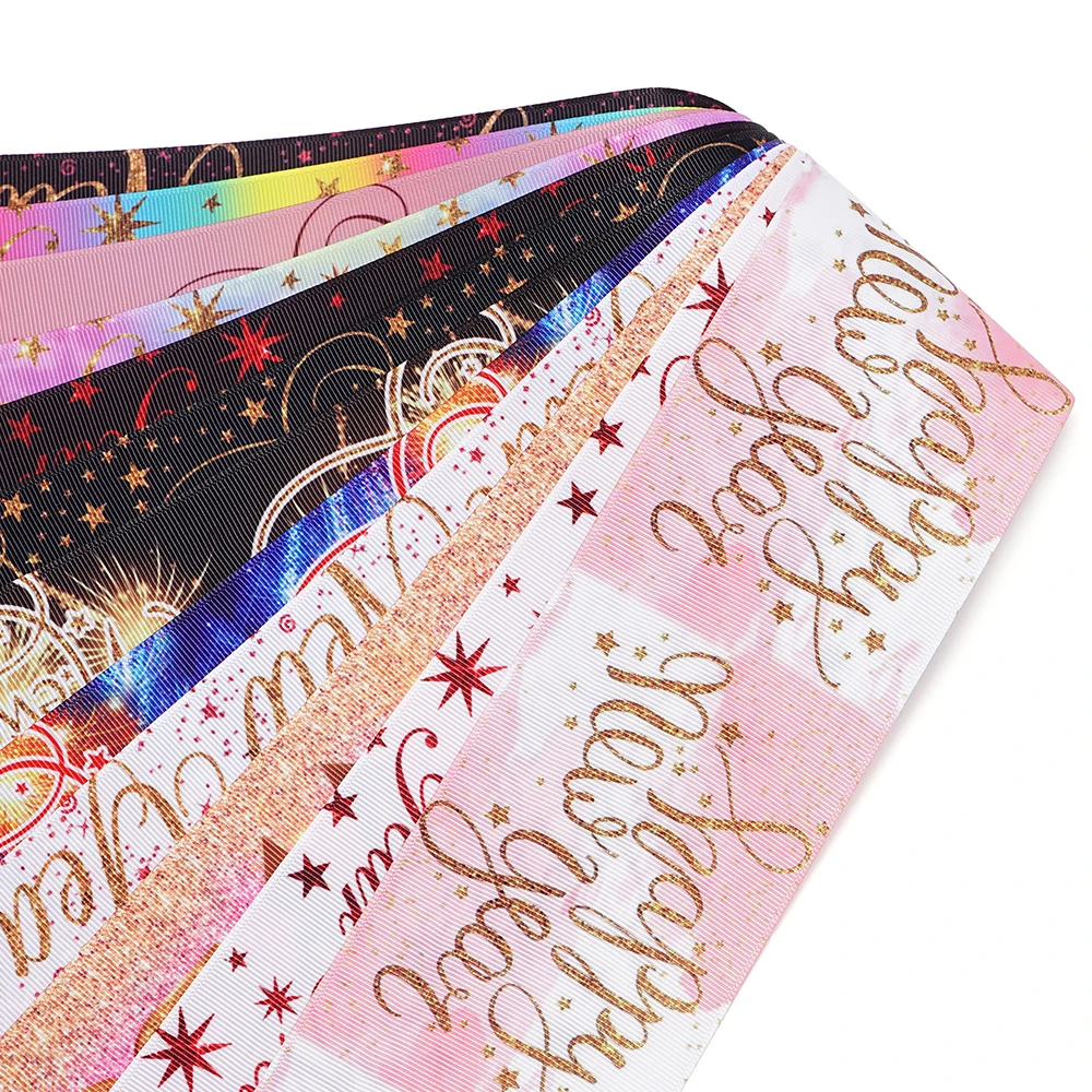 5 Yards Christmas Printed Grosgrain Satin Ribbons For Bows DIY Craft Decoration Packaging Supplies. 72100