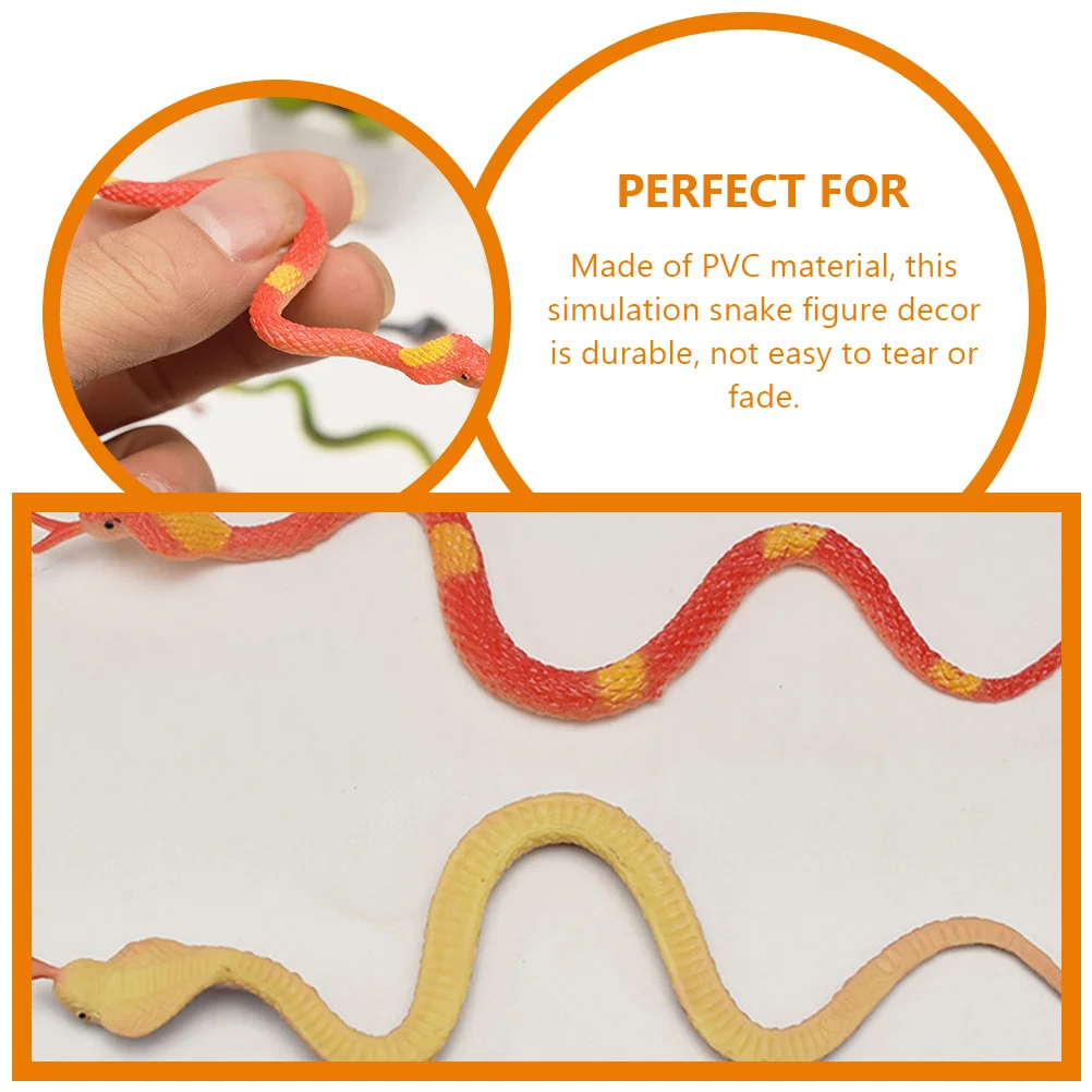 

6Pcs PVC Realistic Snake Figures Durable Not Easy to Tear Fade Garden Desktop Decoration Prank Prop Snake Model