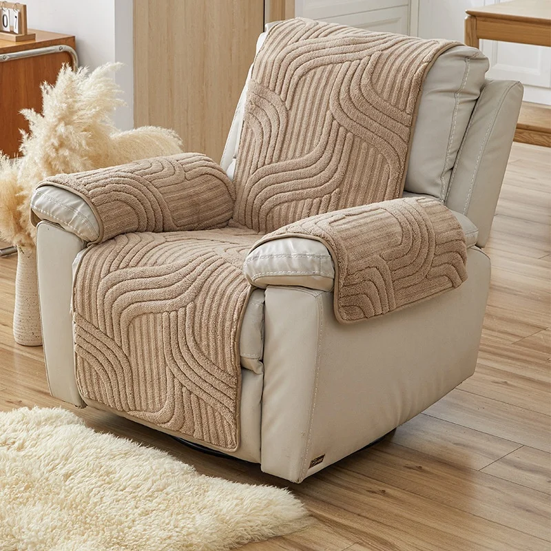 

1pc sofa cover, single-seat sofa cover, pet protective cover, thickened cotton fleece seat cushion, suitable for living room