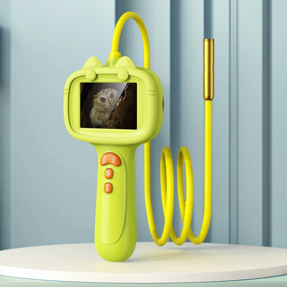 Kids Borescope Snake Camera 2.4 Inch Screen Nature Science Exploration Inspection Camera 2MP Photo Video Pipe Mirror for Camping