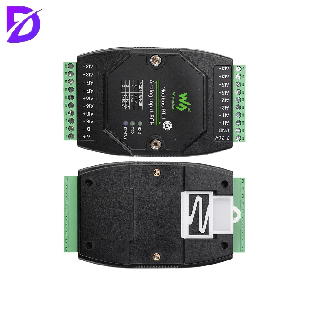 Industrial Grade 8-Channel Analog Acquisition Module 12 Bit High-Precision Rail Type Supports Voltage And Current RS485