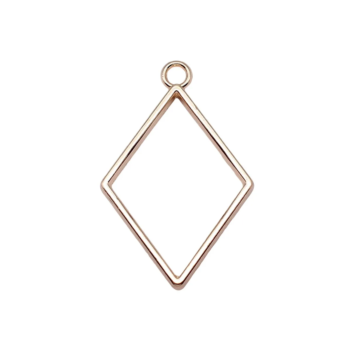 WYSIWYG 10pcs 40x25x3.6mm 2 Colors Hollow Geometric Glue Frame Series Rhombus Frame For DIY Jewelry Making Jewelry Findings