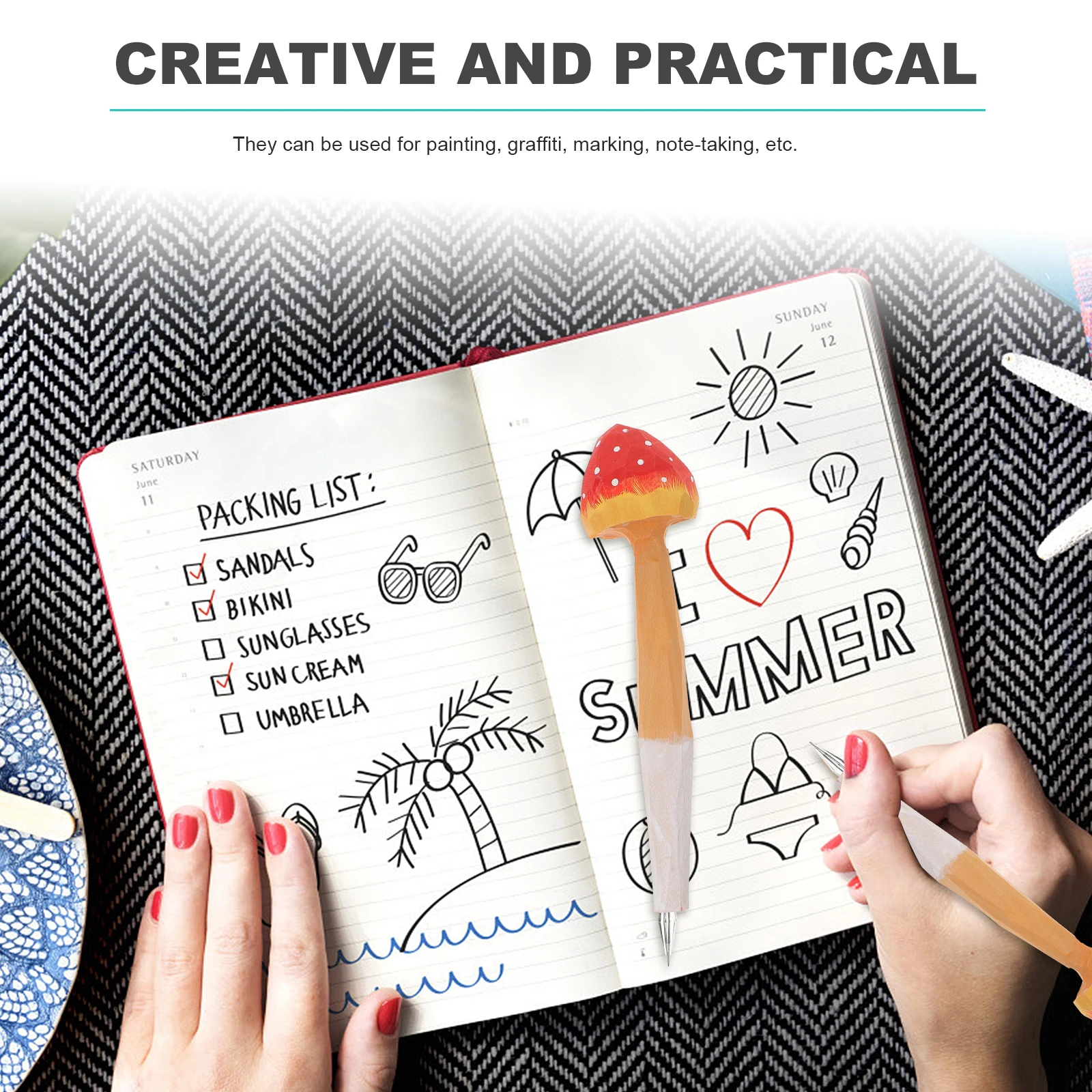 

1pc Mushroom Wooden Engraving Pen 0 5mm Ballpoint Cute School Office Supplies Creative Writing Stationery Gifts