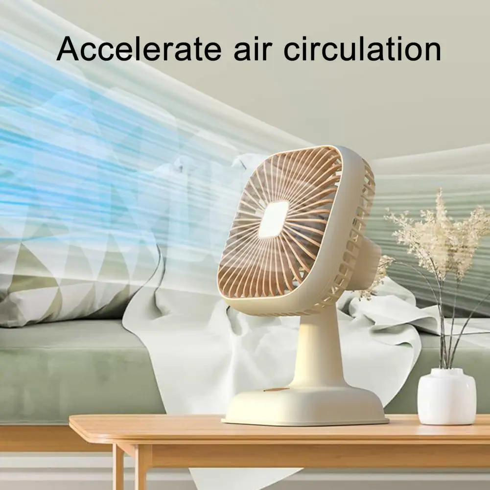 

Low Noise Table Fan Quiet Desktop Fan with Low-noise Motor Multi-speed Adjustable Wind 39-degree Tilt Head Square Design