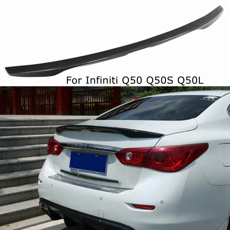 

For Infiniti Q50 Q50S Q50L JP Style Carbon Fiber / FRP Rear Spoiler Trunk Wing 2014 -2020