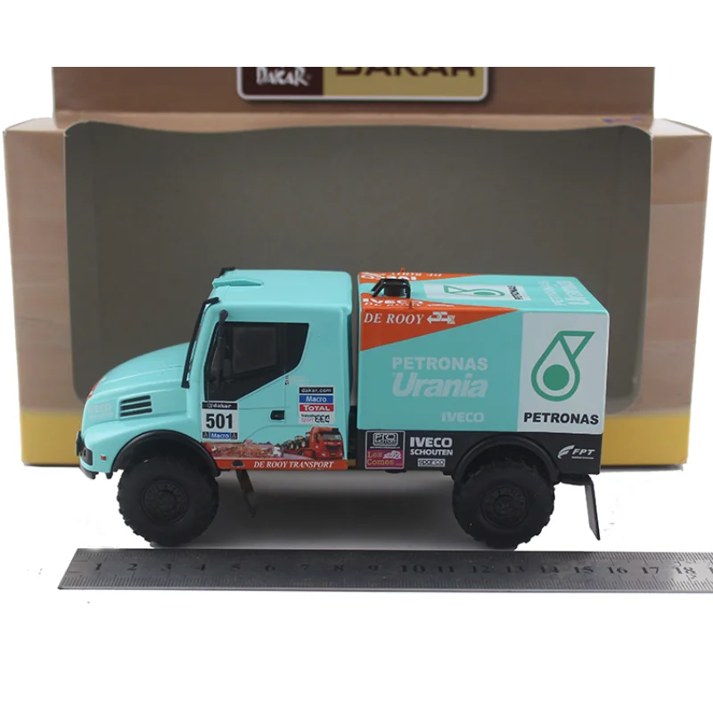 دييكاست 1/43 مقياس IVECO Powerstar 2014 داكار سباق على الطرق الوعرة سبيكة سيارة نموذج تحصيل لعبة هدية تذكارية عرض حلية