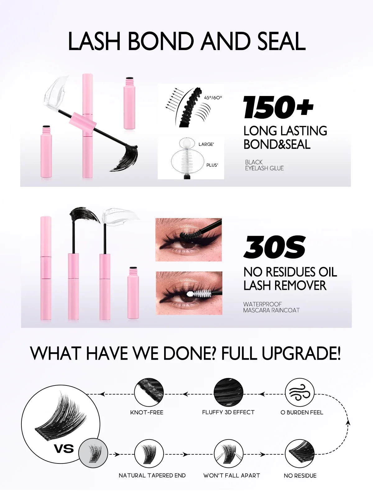 GROINNEYA Lash Clusters Kit Piekerige Cluster Wimper Kit Extensions Individuele Wimpers 10-18mm Waterdichte Natuurlijke Lash Extension