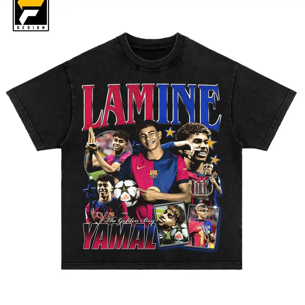تي شيرت Lamine Yamal Golden Boy بتصميم رقمي لكرة القدم Bootleg PNG تنزيل 300 نقطة في البوصة