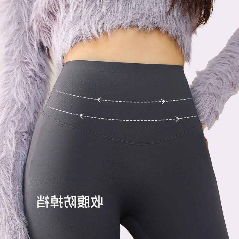 

Новые спортивные леггинсы с высокой талией для йоги, эффект голой кожи, осень-зима, утягивающие, без эффекта пуш-ап, для женщин