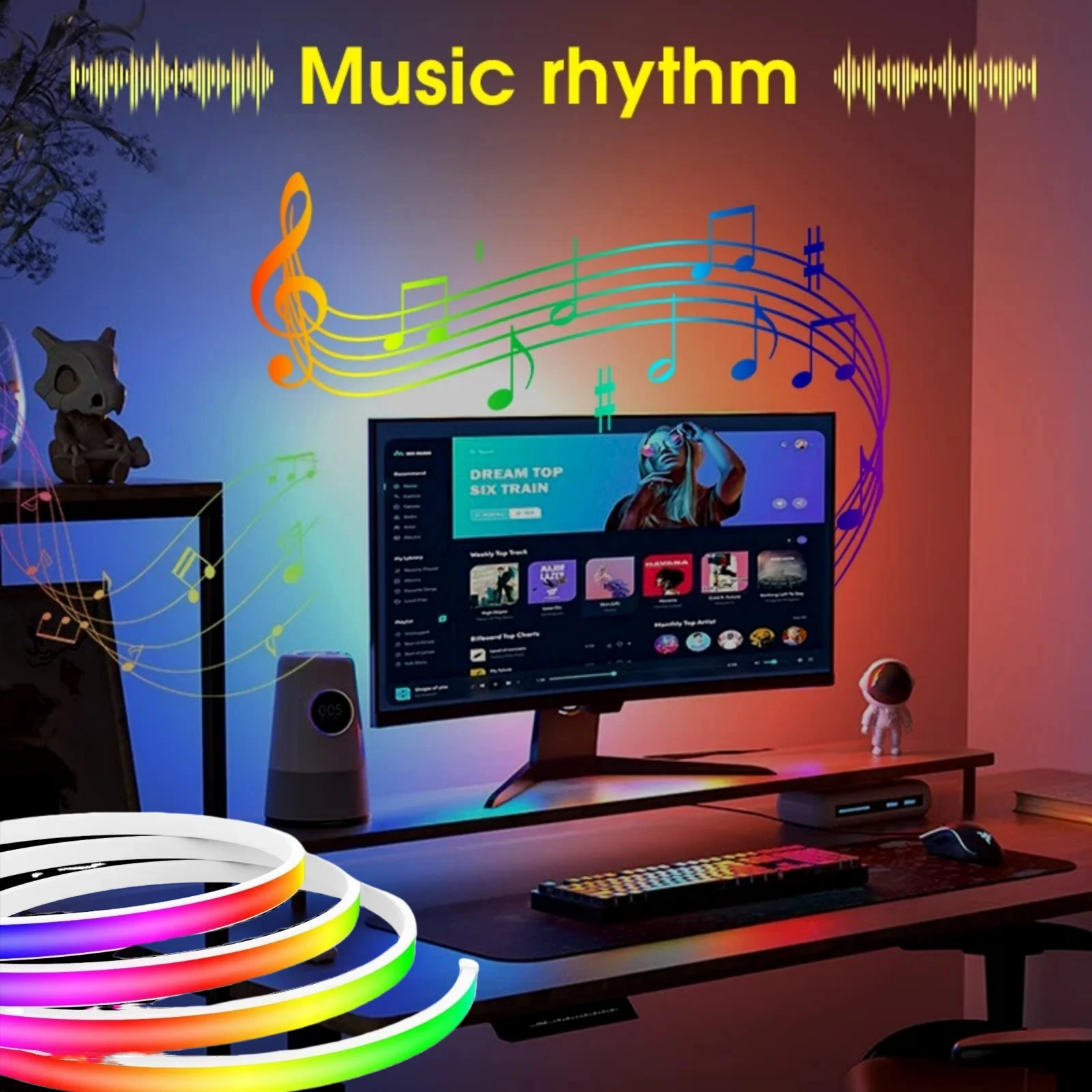 Smart Gaming USB LED Strip Lights Computer Sync Ambient Lamp Monitor RGB Screen LED Backlight For Gaming Room Atmosphere Decor