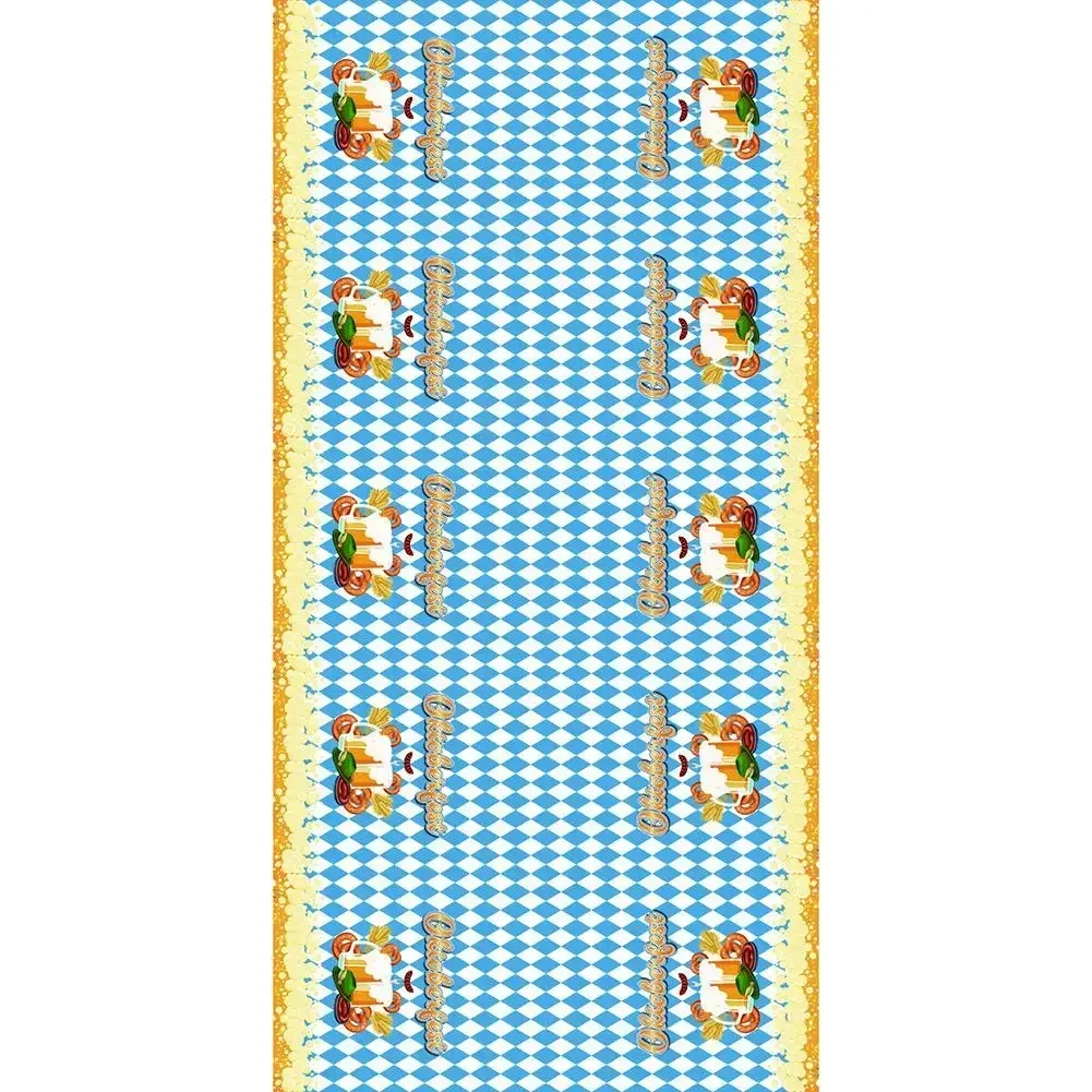 1pcs Oktoberfest Disposable Tablecloth Check Beer Festival Decortion Table Cover Home Party Supplies 137x274cm  ﻿