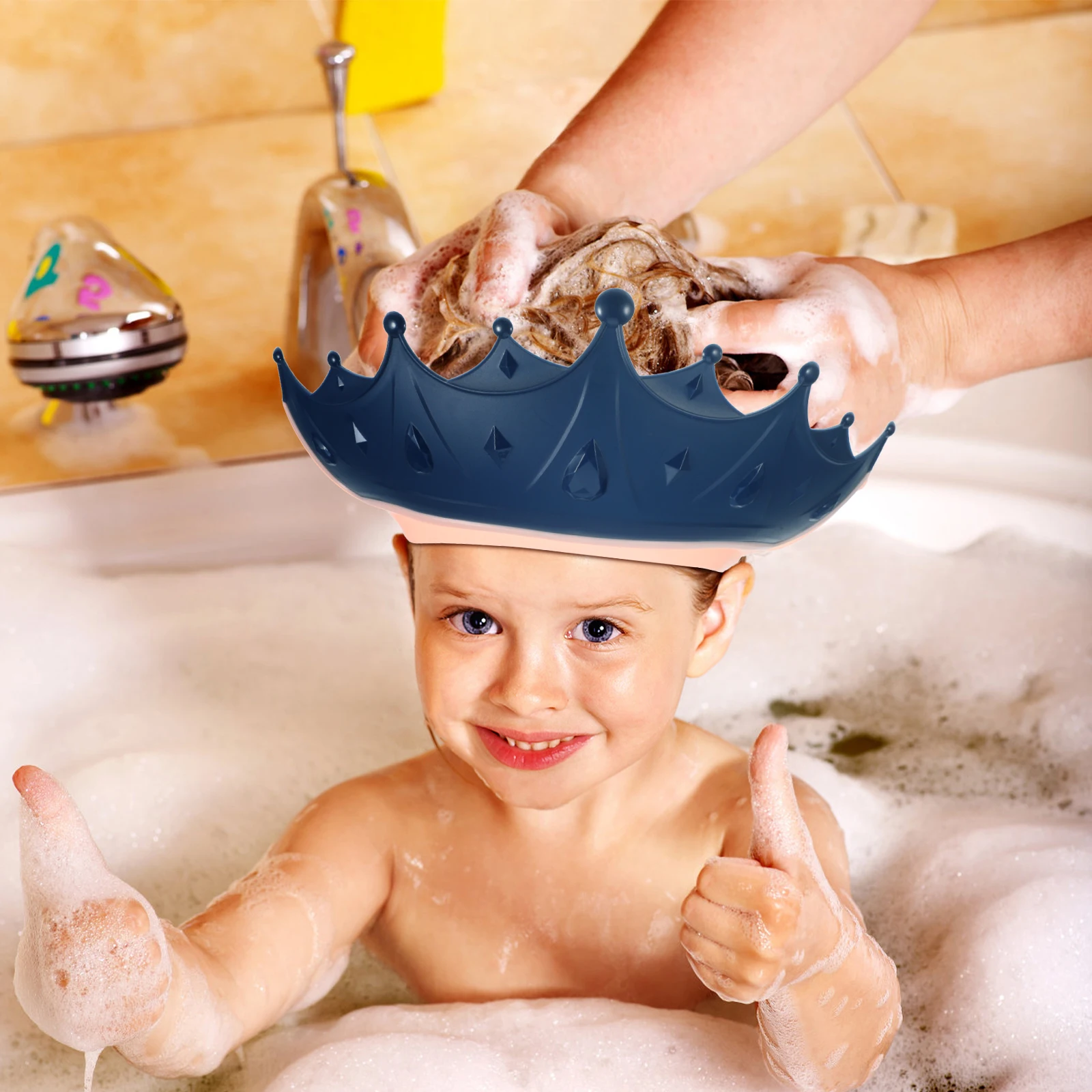 Baby Shower Cap Adjustable Toddler Bath Hat Hair Washing Shield Infant Shower Cap Bath Hat for Kids Baby Shampoo Guards