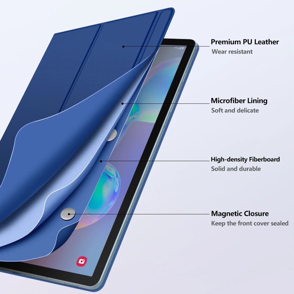 Smart Folio Fall Für Samsung Galaxy Tab S6, magnetische Stand Abdeckung Mit Bleistift Halter Für Tab S6 2019 10,5-zoll Auto Schlaf Wake