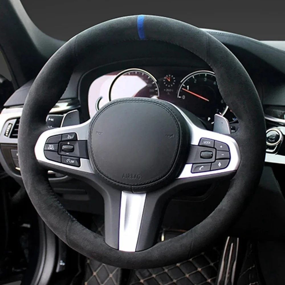 

Black Suede Car Steering Wheel Cover For BMW M Sport G20 G30 G31 G32 G21 X3 G01 G02 X4 G05 X5 G14 G15 G16 Car Accessories