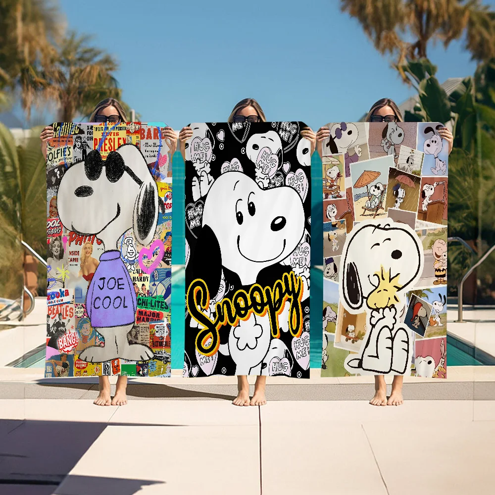 1pc Cartoon S-Snoopys-Dogs Beach Towel For Kids Personalized Bath Towel Pool Towel Vacation Gift Picnic Towel Party Gift