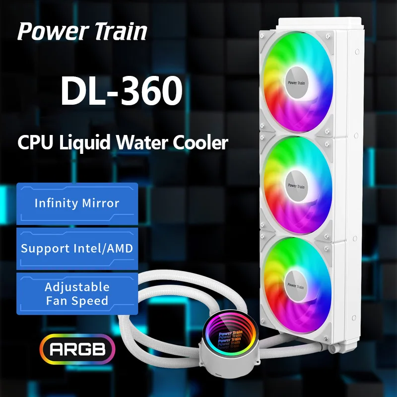 

Power train DL-360 Water CPU Cooler ARGB Fan Integrated Liquid Heatsink Radiator Intel LGA 1700/1200/1150 2011 AMD AM4 AM5