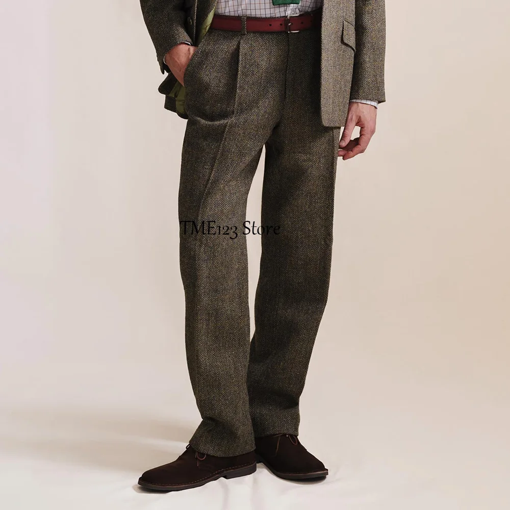 

Мужские брюки из ткани «елочка» Брюки Рабочие брюки Мужские формальные прямые брюки Повседневная классическая одежда по индивидуальному заказу