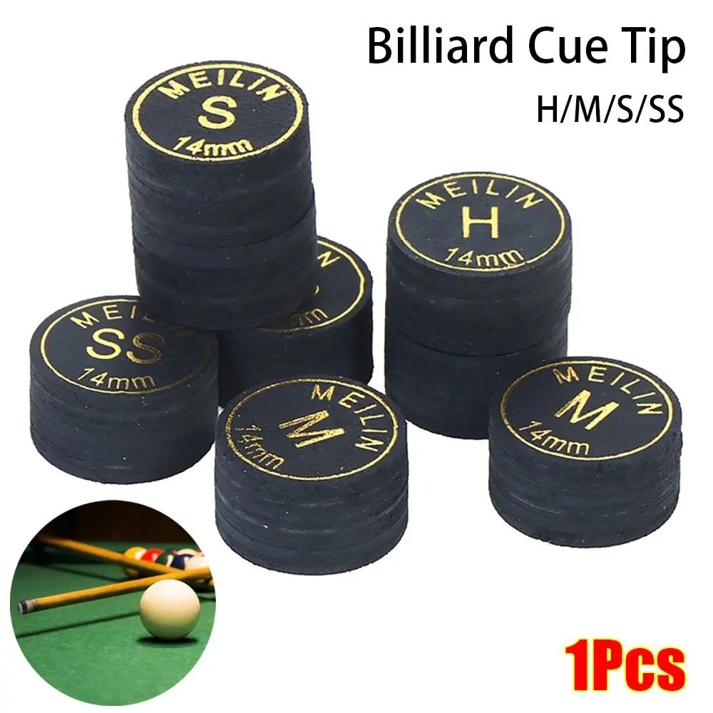 

1Pcs New Snooker Pool Billards Cue Tips H/M/S/SS 14mm Billards Tip Pole Repair Accessories 9 Layers Billards Cue Head