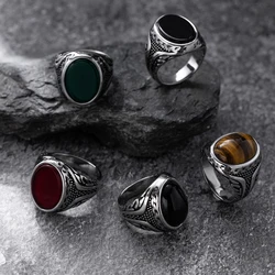 Vintage-Inspired Men's 316L Stain Steel Ring  for men Multicolor, Fashionable origin design
