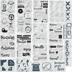 New French  Clear Stamp Cutting Die  / Seal For DIY Scrapbooking / Album Decorative Clear Stamp Sheets A5076