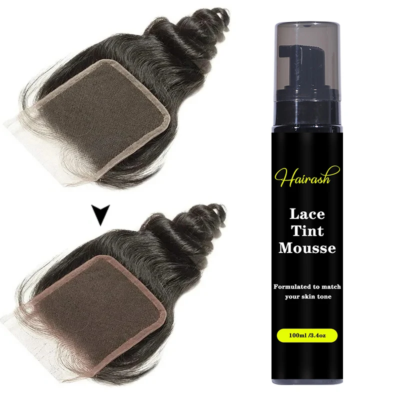 100ml Spitzen tönung Mousse hellbraun/mittelbraun/dunkelbraun schmelzende Spitze Farbstoff Hautton Tönung Schaum für Lace Front Perücken