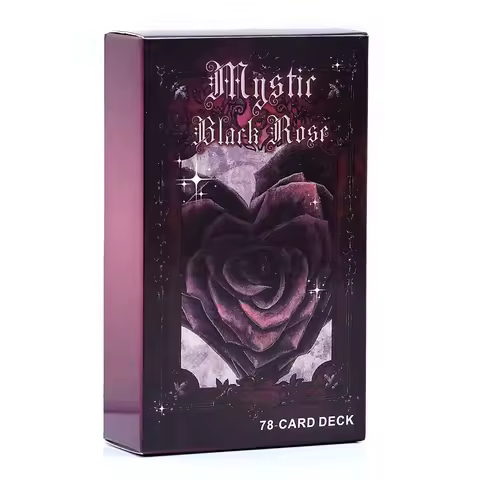 Mystic Black Rose Oracle Deck 78 Love Keywords cards with Meaning Tarot Picture Reading Cards