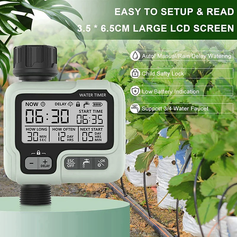 Hose Timer,Automatic Watering Timer For Gardens,Sprinkler Timer With Rain Delay / Child Lock /IP65 Waterproof