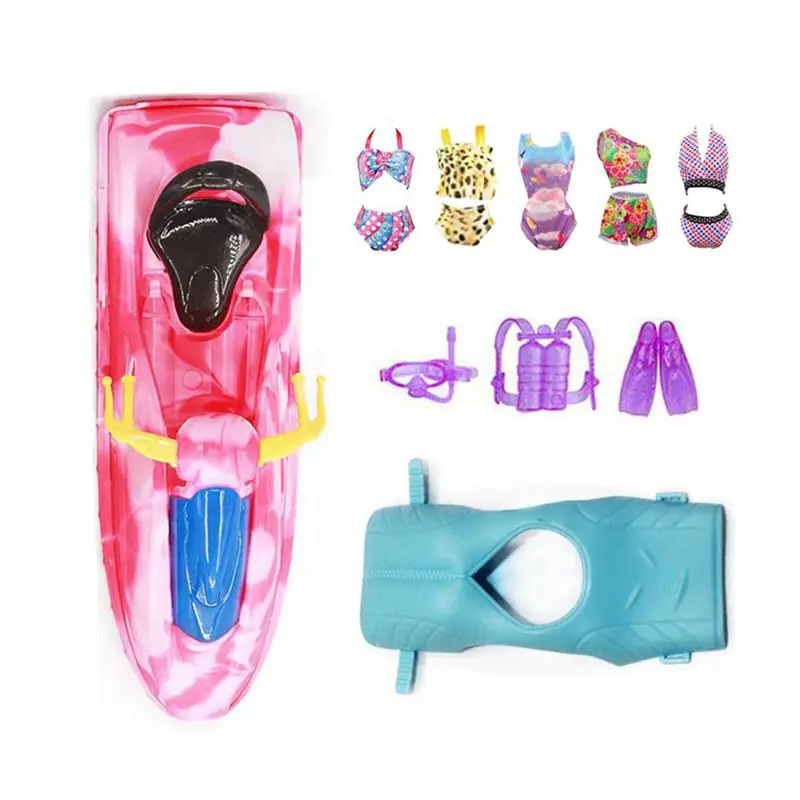 

Kawaii Items Kids Toys Miniature Water Game Tools 11.5 Inch Dolls Motorboat Fashion Bikini Fast Shipping Present For Girls DIY