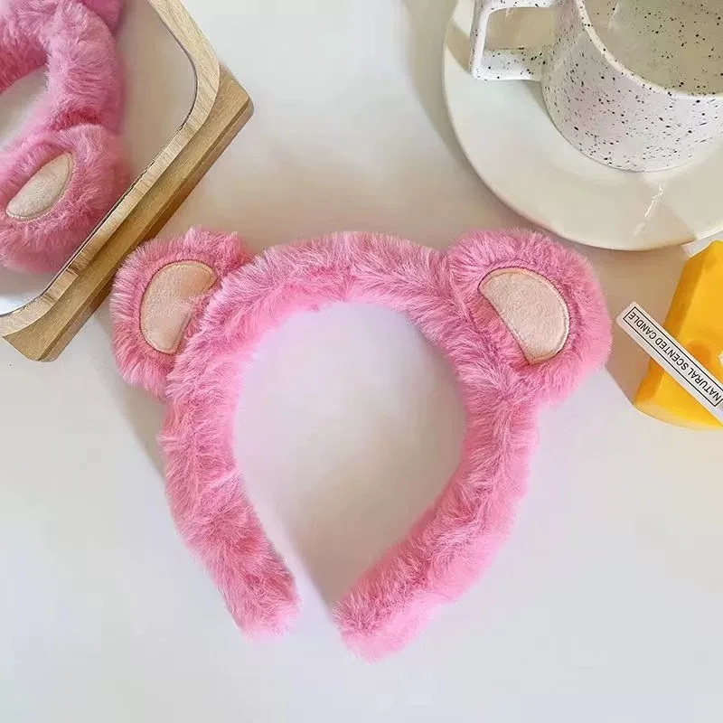 1pc Kawaii Cartoon Testa soffice Morbida trama di peluche Y2k Cura perfetta della pelle Fascia per capelli Regular Casual Styling quotidiano Carino gioco di ruolo