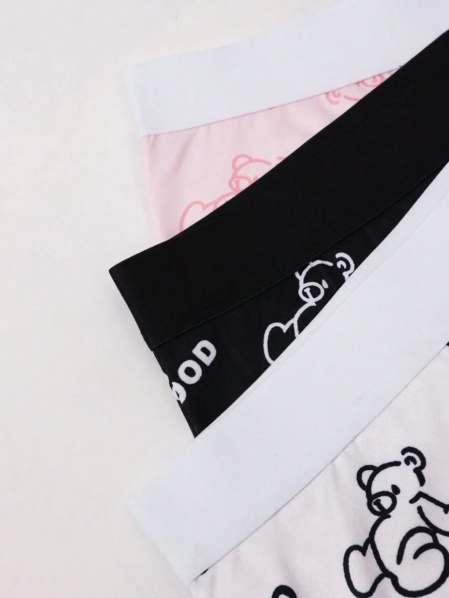 

Mens Cartoon Bear Print Boxer Shorts 3-Pack