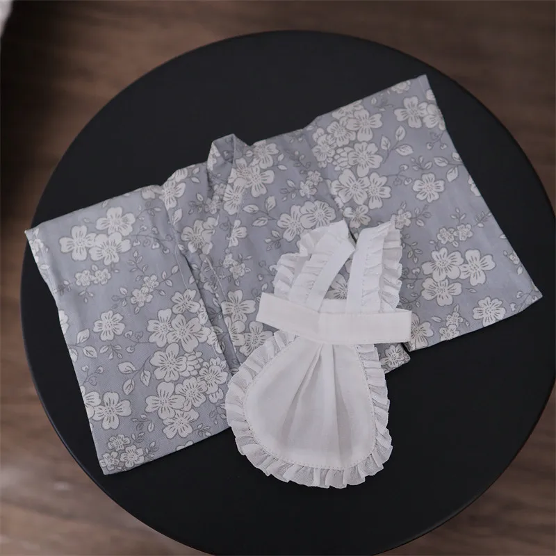 Japanischer süßer Yukata-Kimono mit Blumenmuster und Dienstmädchenrock für normale 1/6 BJD 30cm Actionfiguren-Körpermodelle – Detail 31