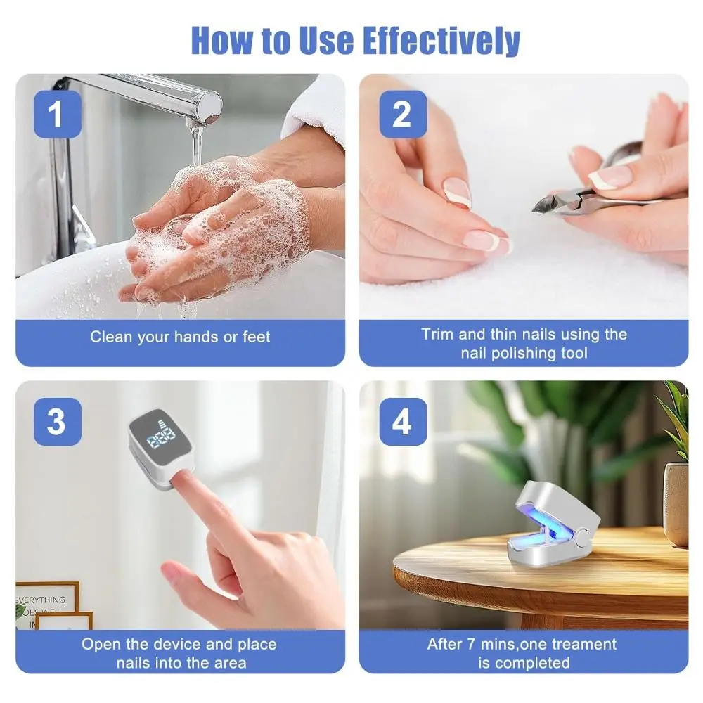 

Professional Rechargeable Nail Fungus Device UV-Free Light Light Treatment Light Treatment Device Foot Care Toenail Light Home