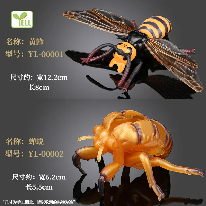 

YELL Simulation Giant Hornet Animal Model Realistic Mini Insect Figurine Decorative Ornament For Home Desktop Collection