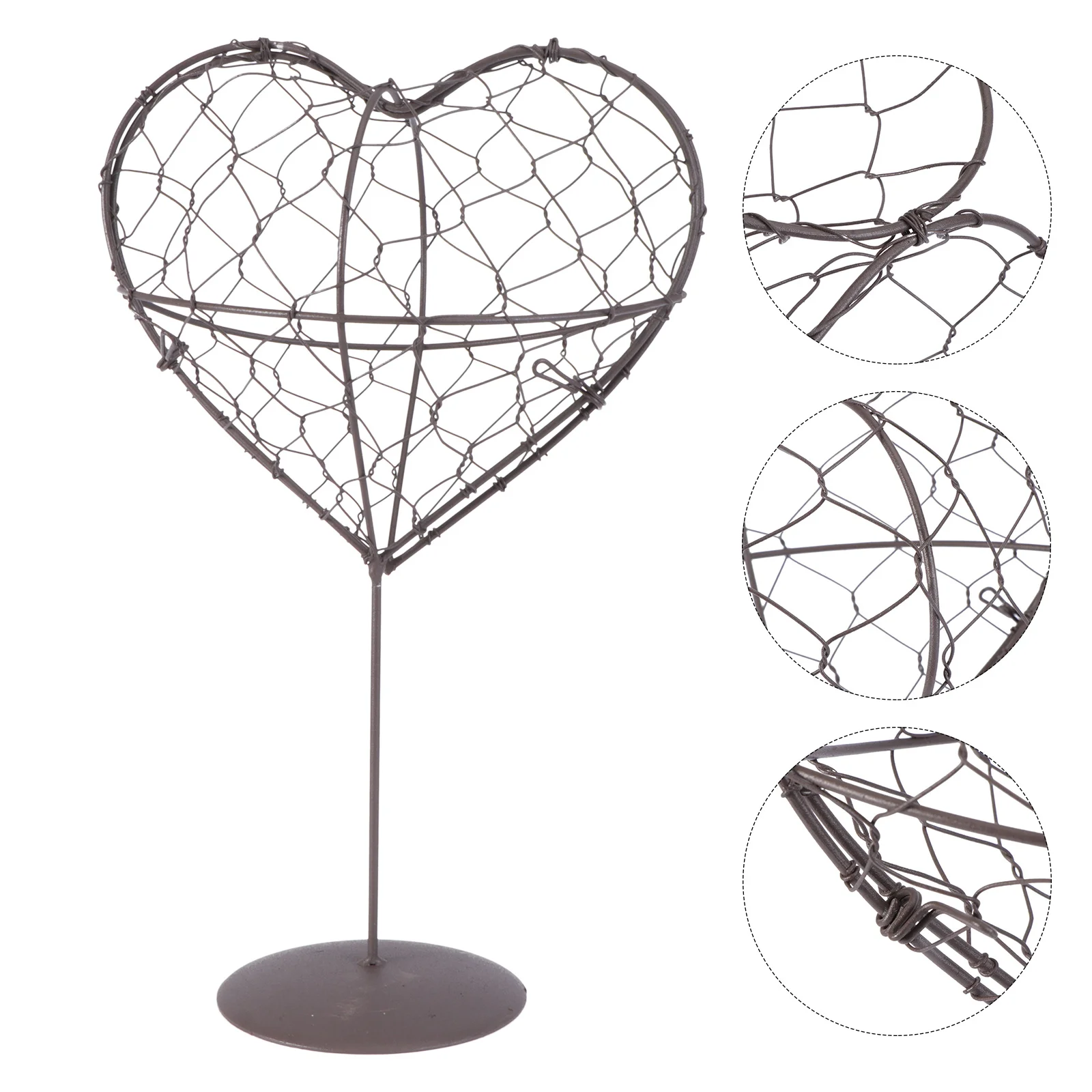 

Iron Flower Frame Retro 3D Heart Shape Wall Hanging Flower Shelf for Living Room Garden Balcony Bonsai Rack Plant Stand