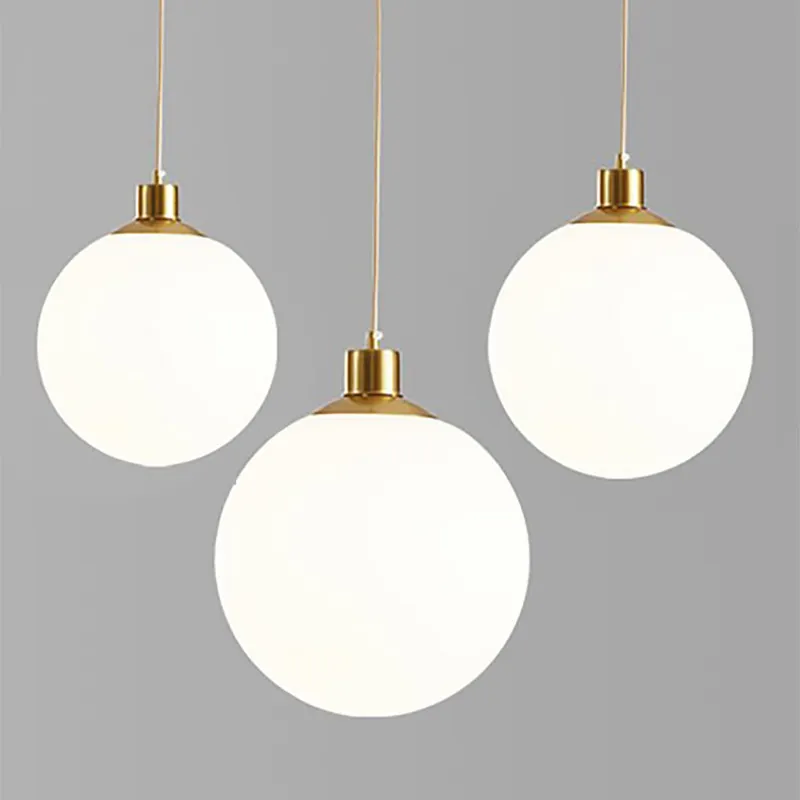 Glass ball chandelier restaurant bar bedside bedroom clothing store single head simple decorative lamps