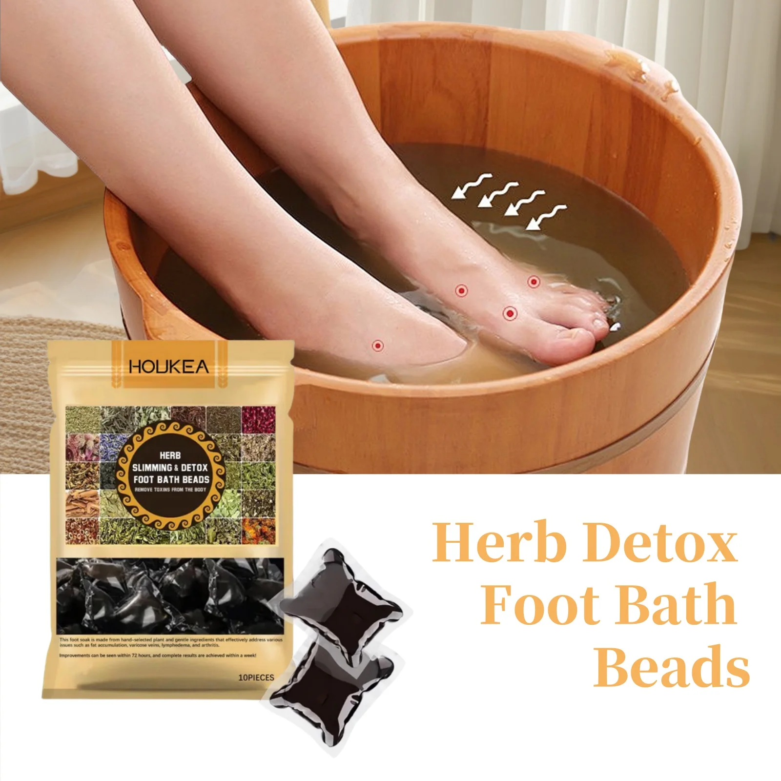 Herb Detox Foot Bath Beads Mild Ingredients Promotes Venous Health, and Prevents Varicose Veins Relive Fatigue