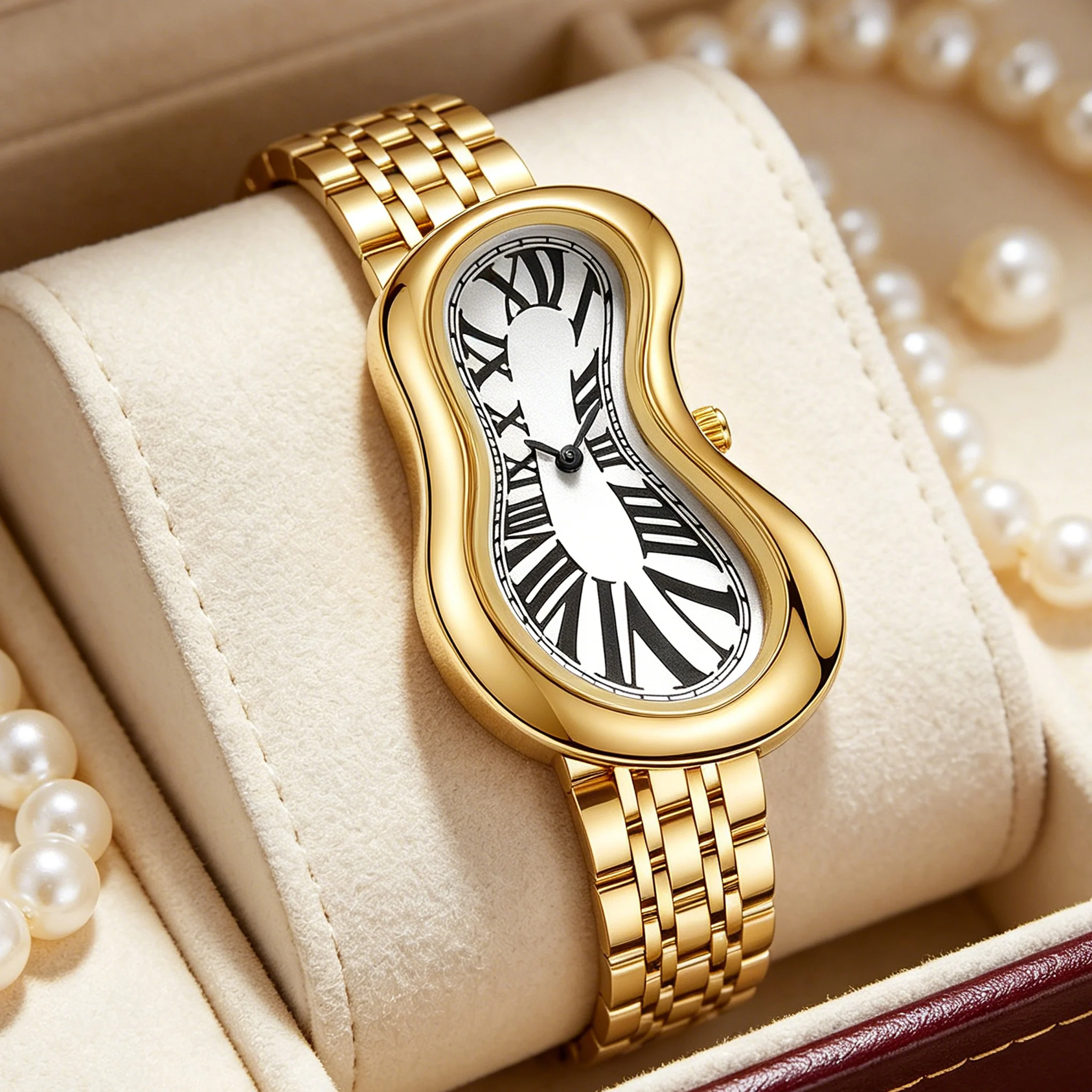 Women's Quartz Watch, a Creative Irregular-Shaped Watch, with Retro Y2K Design, Quartz Movement, Mineral Reinforced Glass, Uniqu
