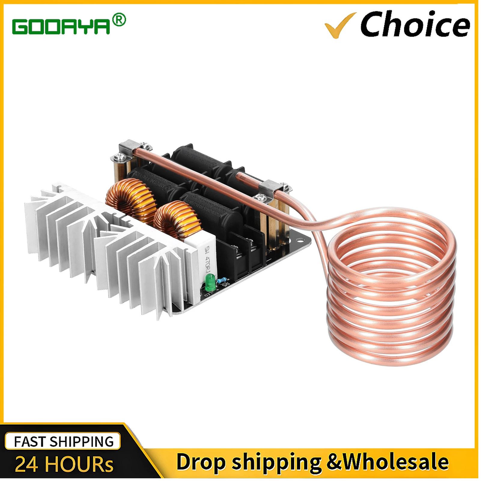 1000W ZVS Induction Heating Board Module 12-48V Low Voltage Heater Coil Flyback Driver Heater for DIY Hardening Annealing